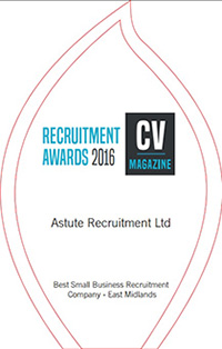 Astute named 2016’s Best Small Business Recruitment Company By CV Magazine