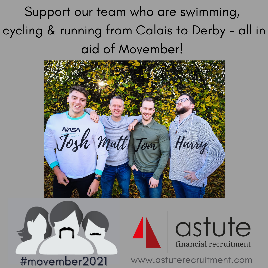 £605 raised and counting! Astute Do #movember2021. Help us raise more!